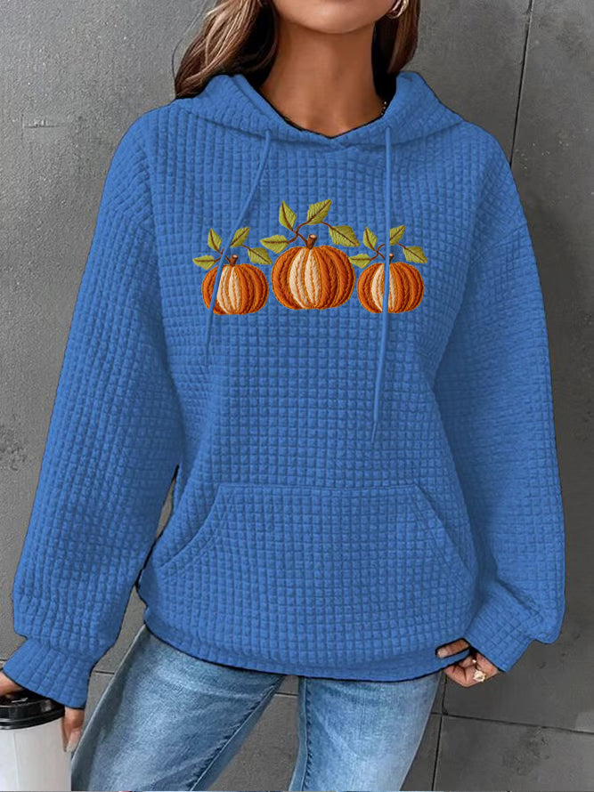 Women's Fall Pumpkin Check Hoodie