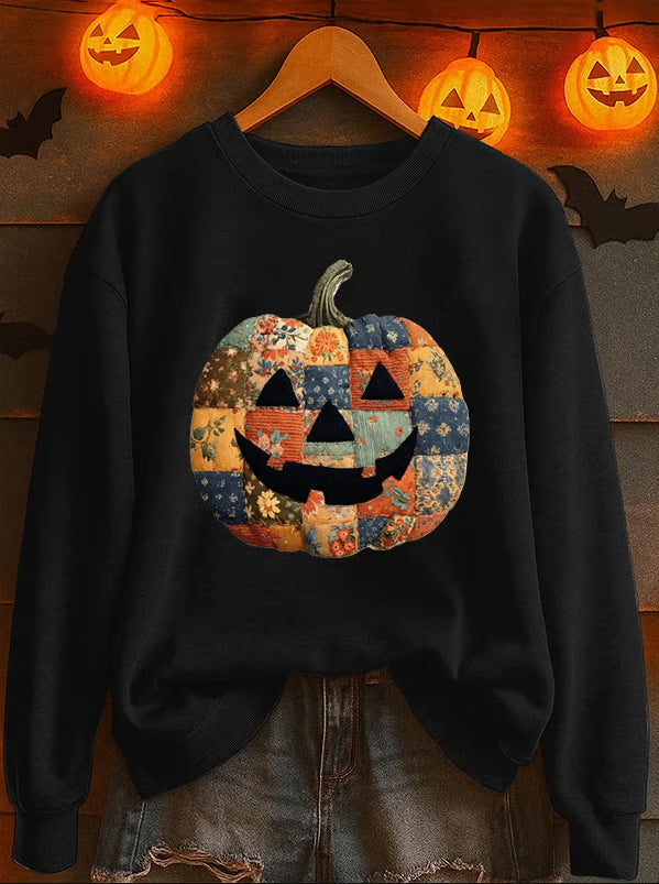 Women's Pumpkin Print Casual Sweatshirt
