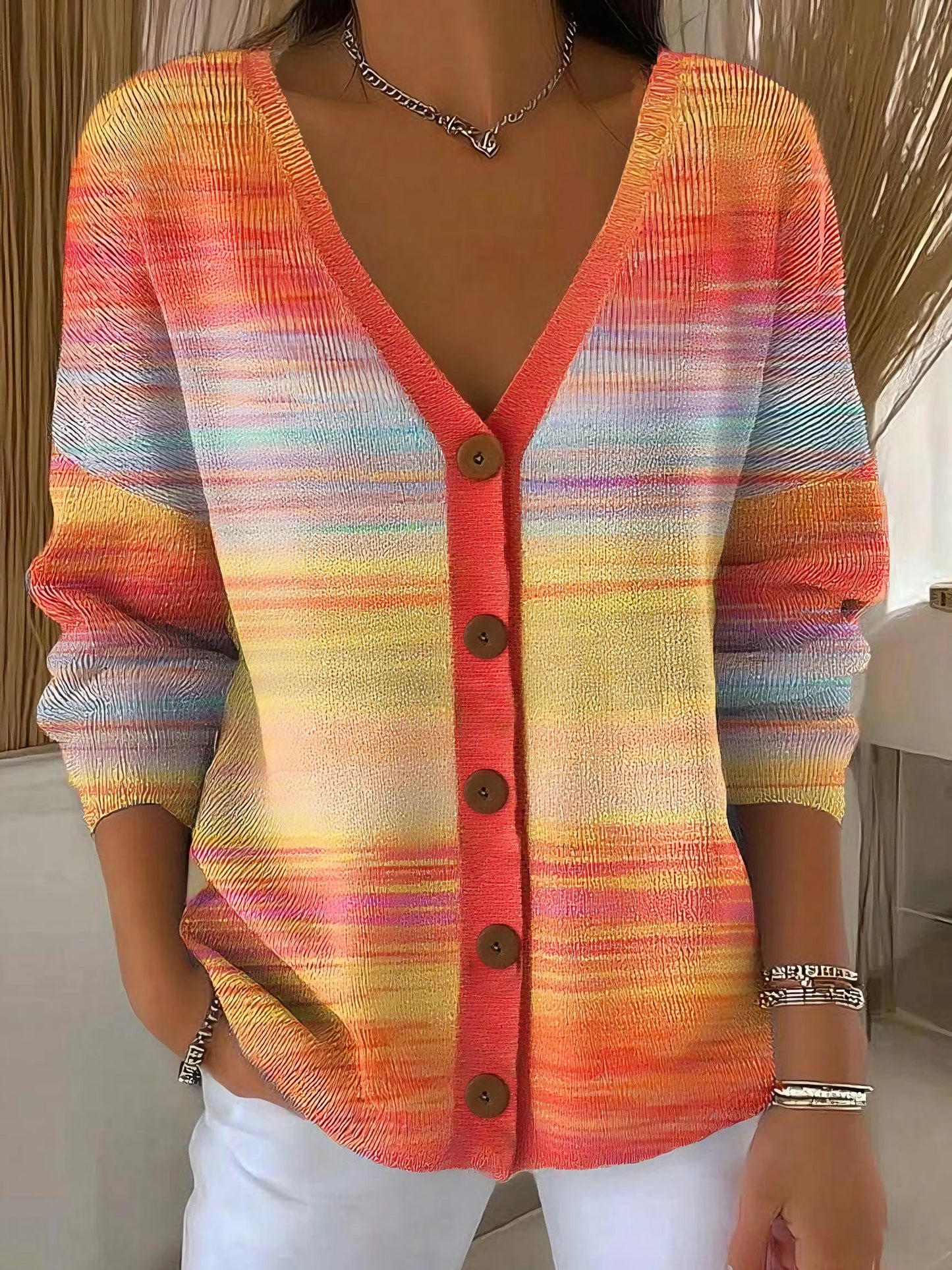 women's casual autumn knitted cardigan