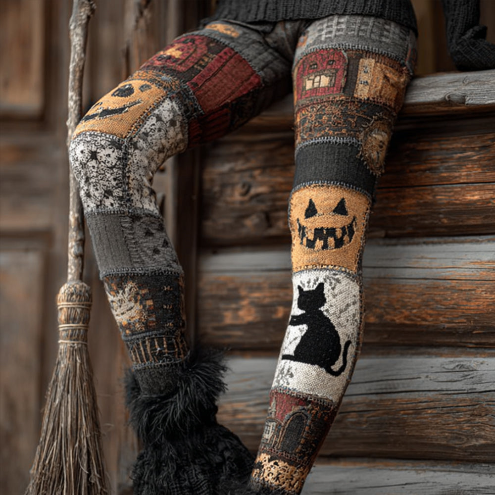 Halloween Women's Atmosphere Patchwork Vintage Pants