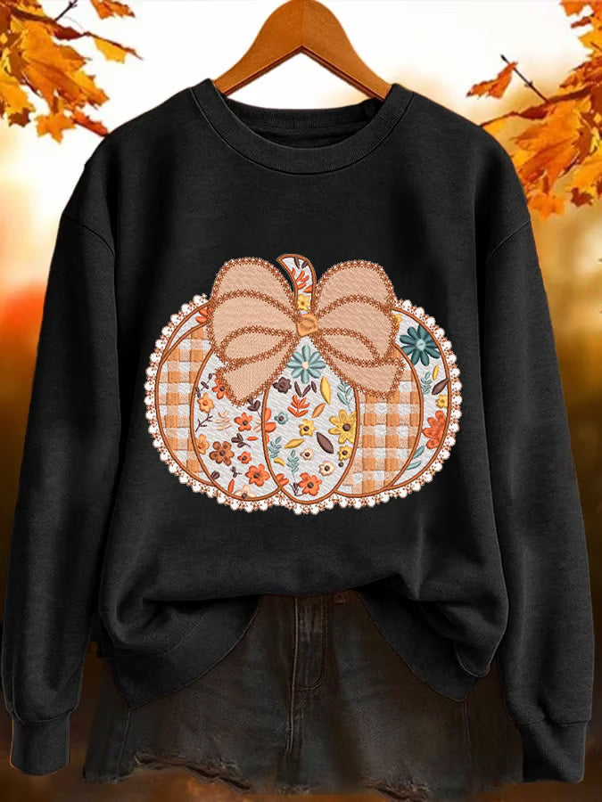Women'S Autumn Pumpkin Print Sweatshirt