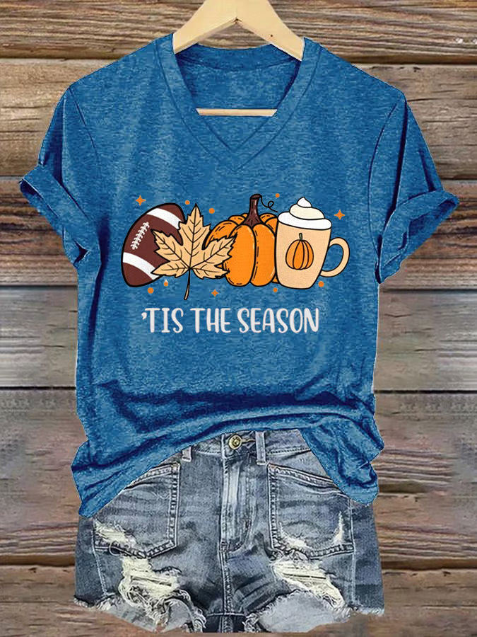Women's Tis The Season Print V-Neck T-Shirt