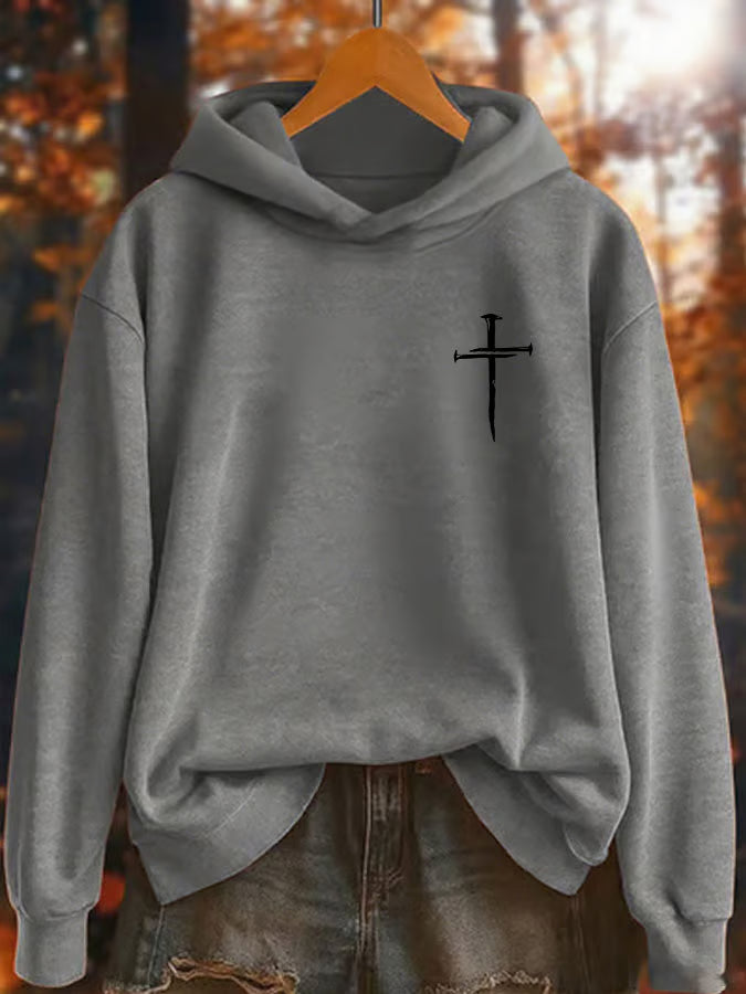 Women's Faith Cross Print Hoodie