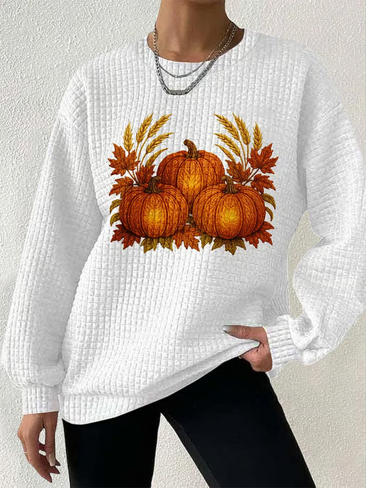 Women's Autumn Pumpkin Print Sweatshirt