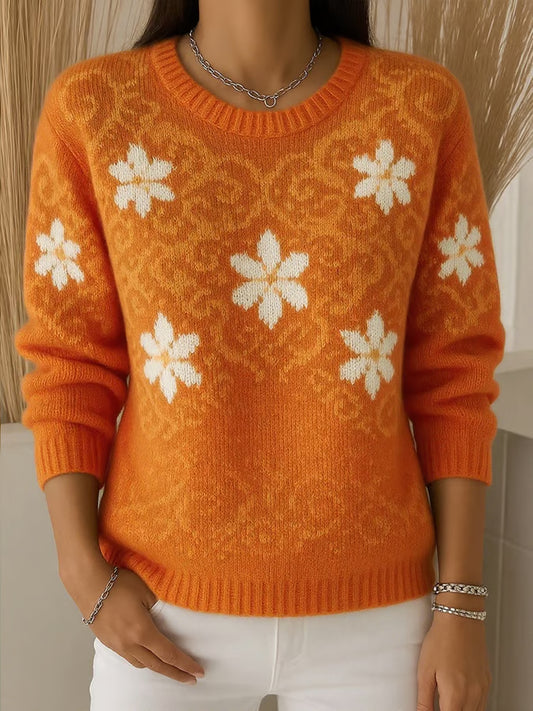 Women's Retro Autumn Flowers Print Cardigan