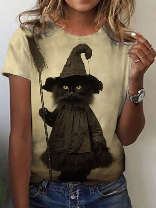 Halloween Cat Wizard T-Shirt