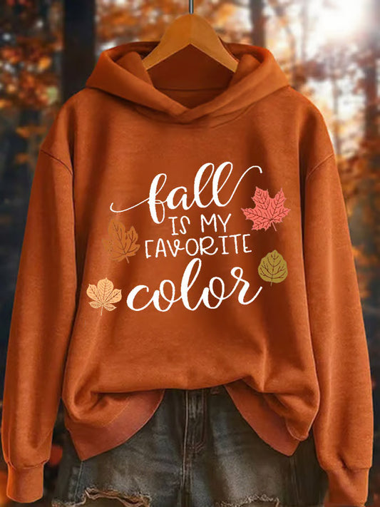 Women'sFall is my favorite color Printed Hoodie