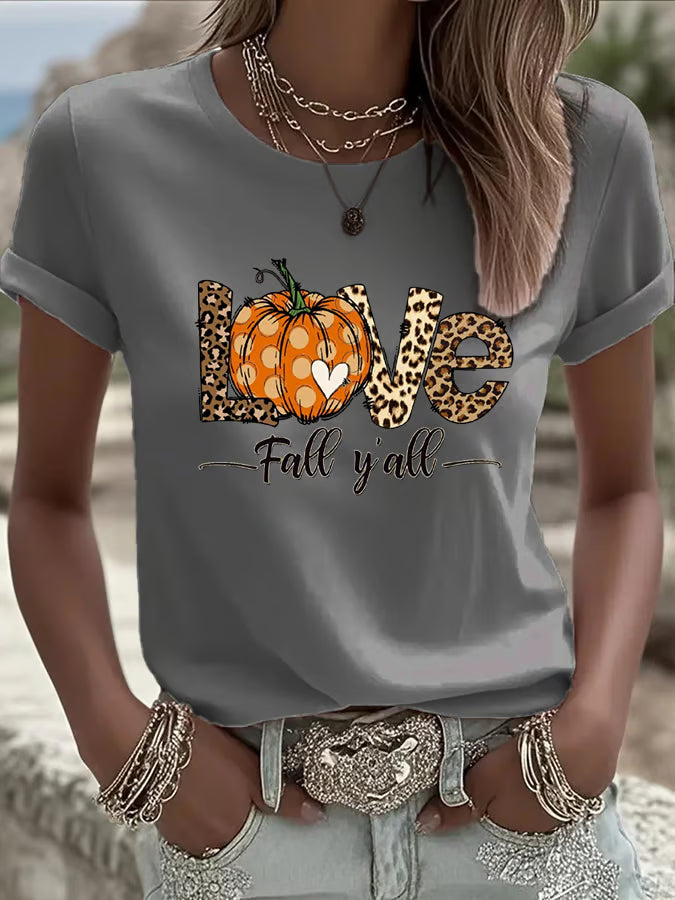 Women's Its Fall Yall Printed Casual T-Shirt