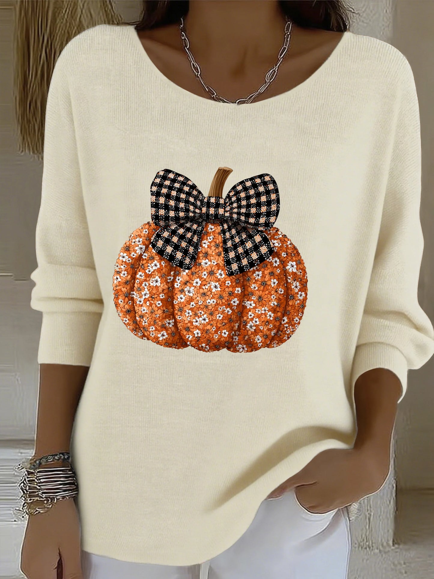 Women's Autumn Pumpkin Casual Top