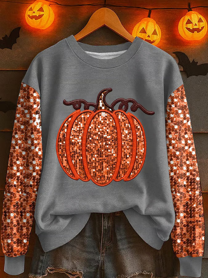 Women's Pumokin Print Sweatshirt