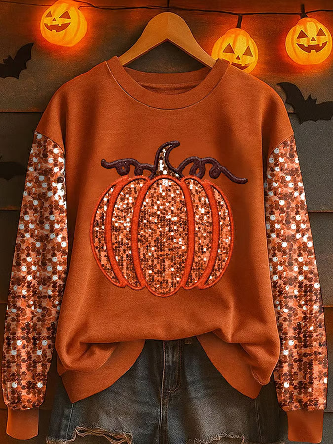 Women's Pumokin Print Sweatshirt
