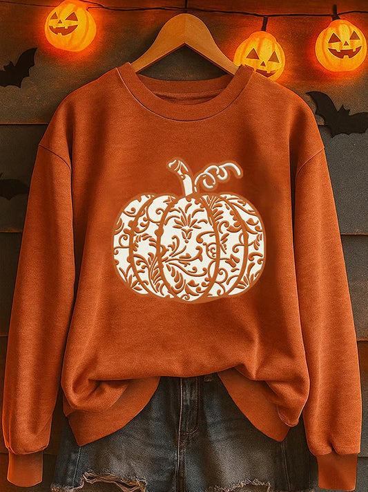 Women'S Casual Halloween Print Sweatshirt
