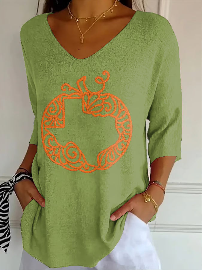 Retro Texas Strong Fall Pumpkins Printed T-Shirt