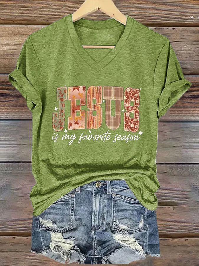 Women's Jesus Is My Favorite Season Print T-Shirt