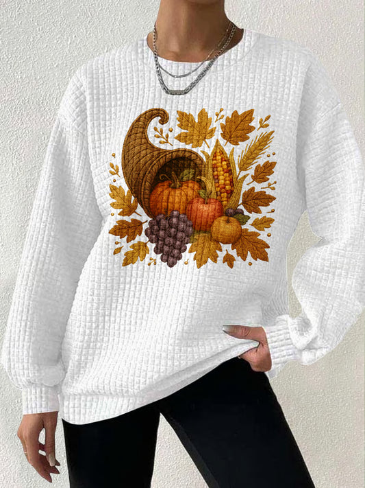 Women's Autumn Pumpkin Print Casual Top