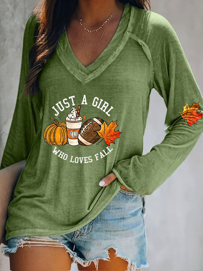 Women's Autumn Pumpkin Print Top