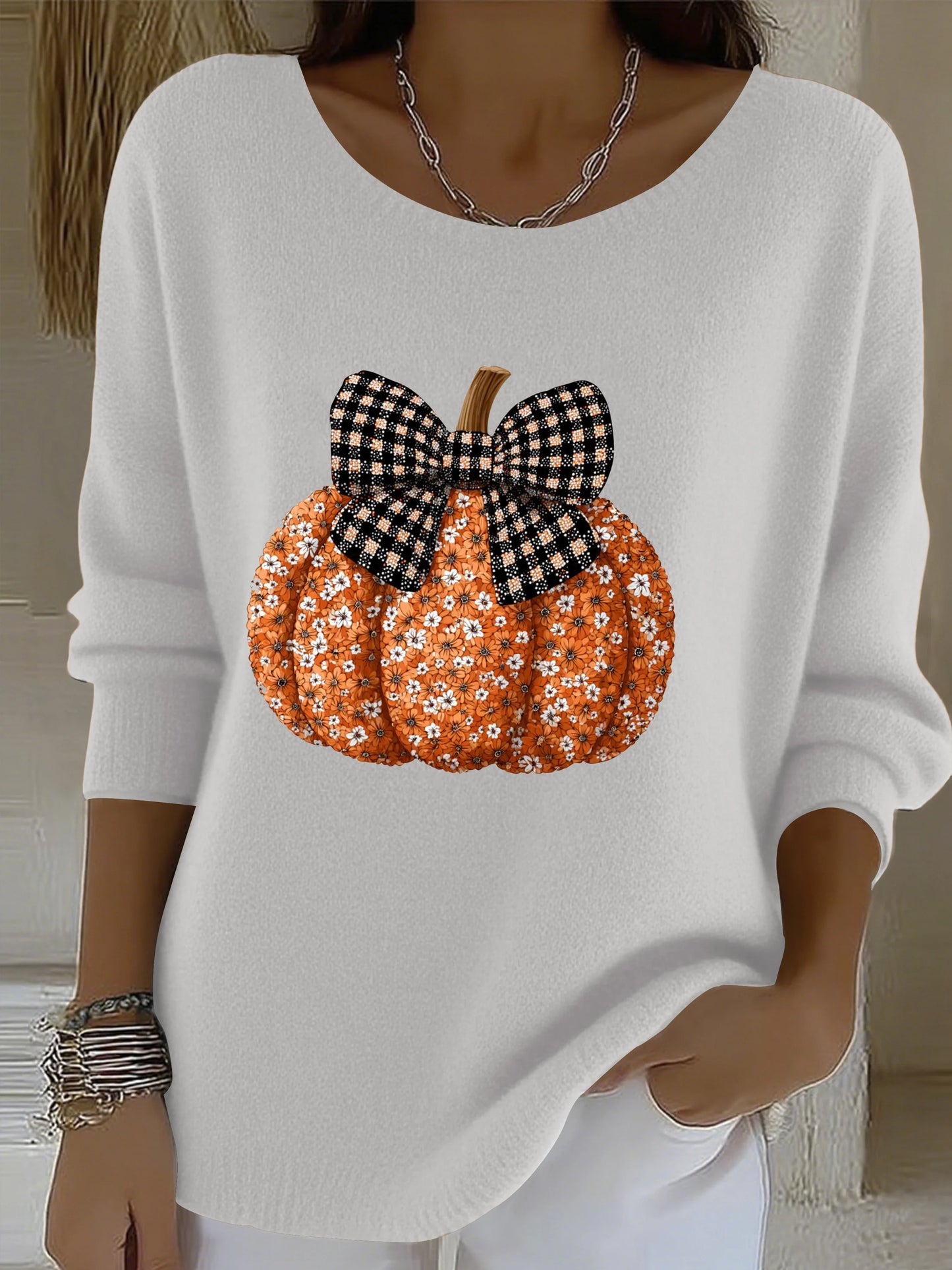 Women's Autumn Pumpkin Casual Top