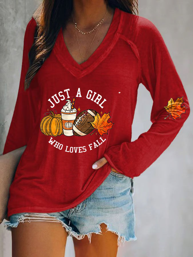 Women's Autumn Pumpkin Print Top