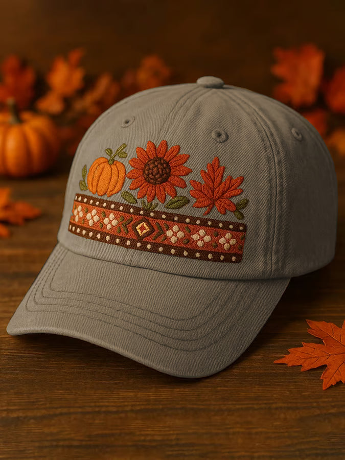 Unisex Faux Embroidery Autumn Baseball Cap