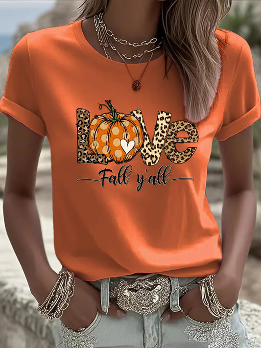 Women's Its Fall Yall Printed Casual T-Shirt