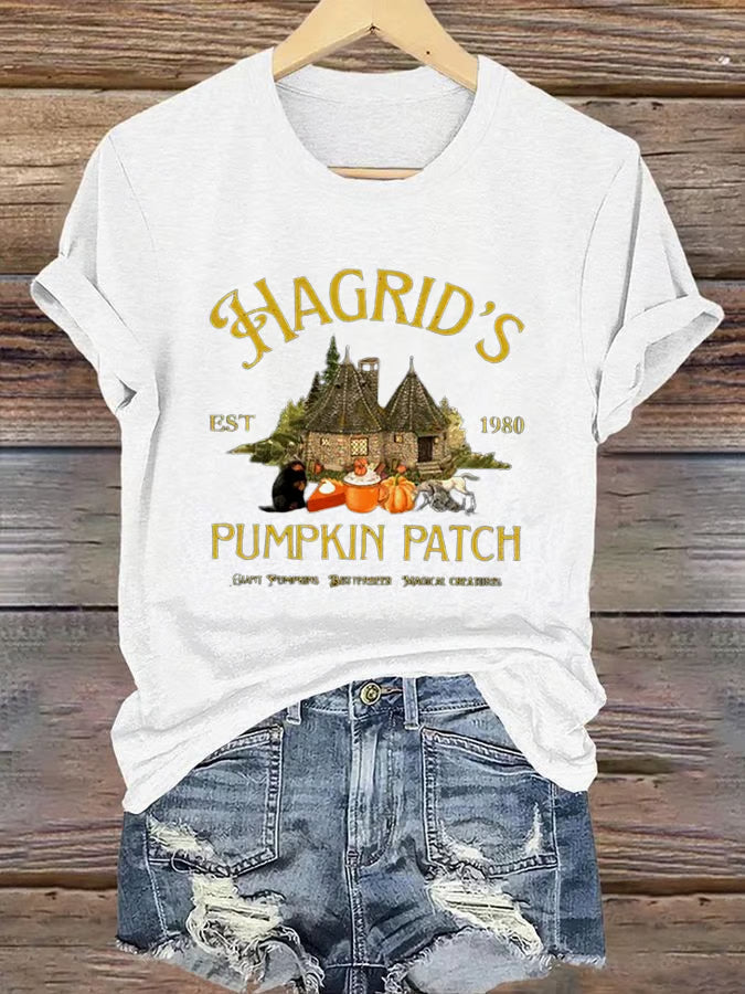 Women'S  Hagrid’s Pumpkin Patch Print Casual T-Shirt