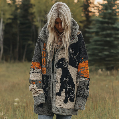 Vintage Dog Cozy Lapel Knit Sweater