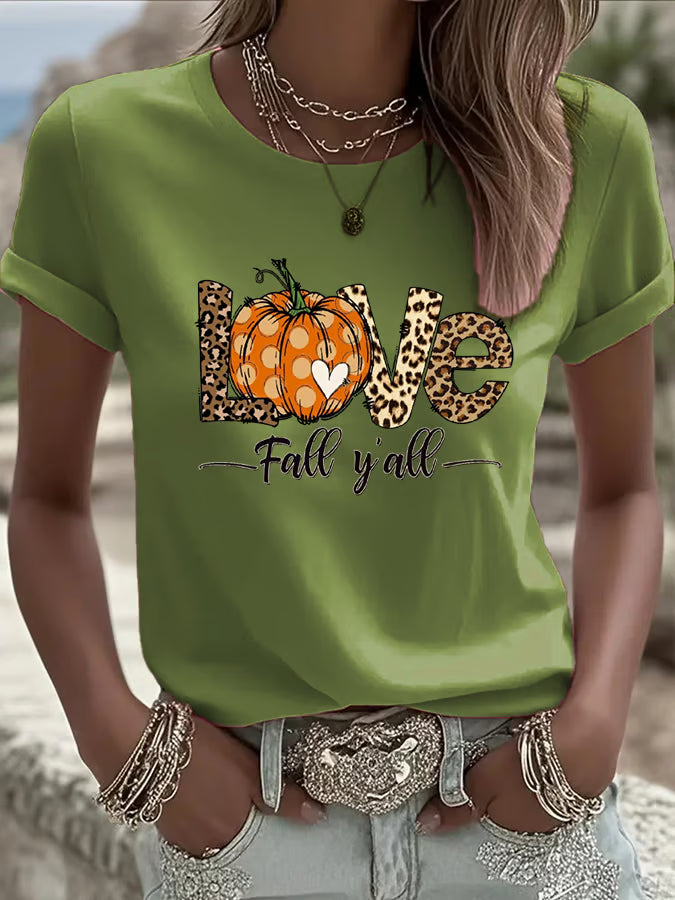 Women's Its Fall Yall Printed Casual T-Shirt