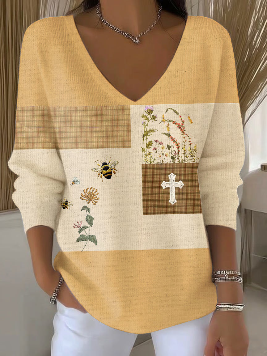 Women's Bee Floral Print Top