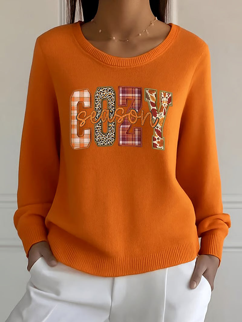 Women's Retro Cozy Season Print Sweater