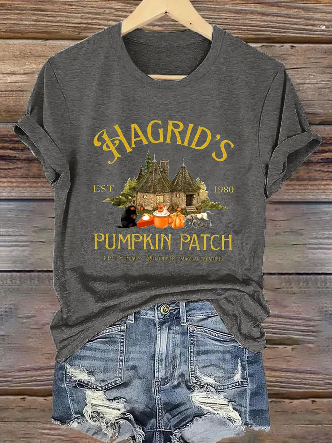 Women'S  Hagrid’s Pumpkin Patch Print Casual T-Shirt