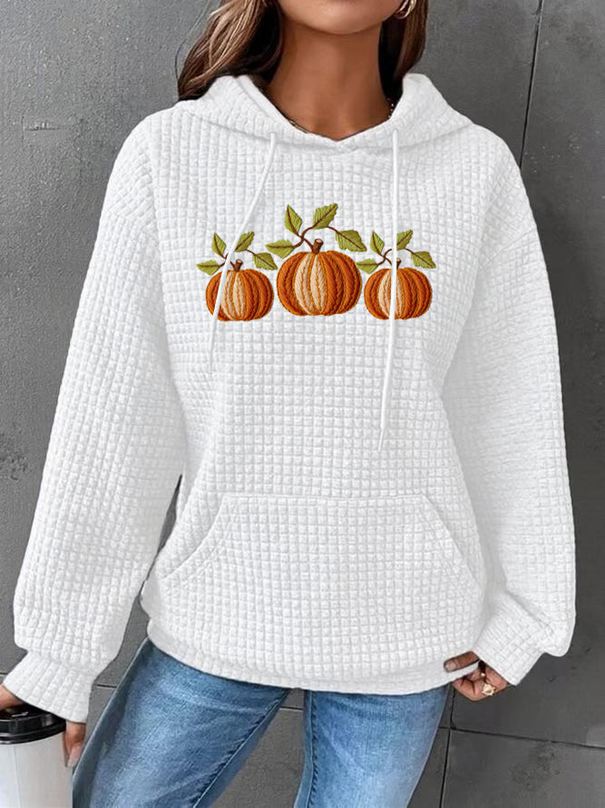 Women's Fall Pumpkin Check Hoodie