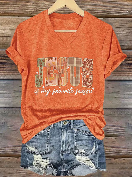 Women's Jesus Is My Favorite Season Print T-Shirt
