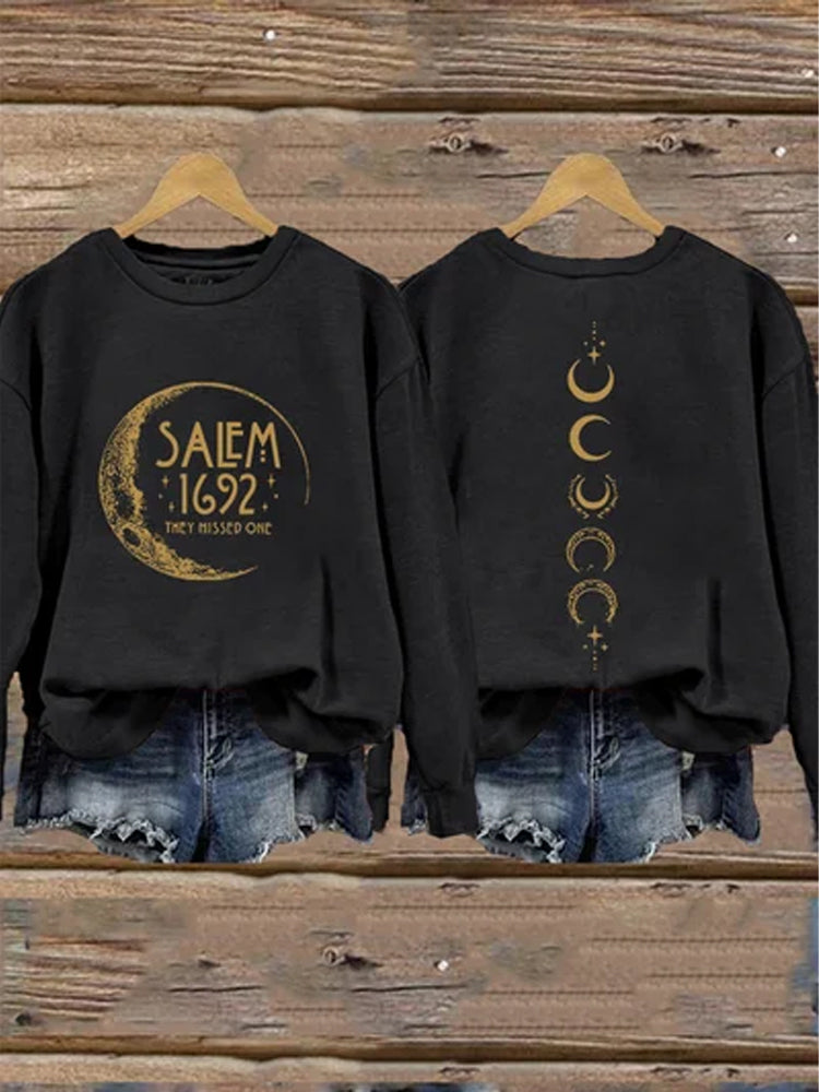 Women's Halloween Salem 1692 They Missed One Print Sweatshirt