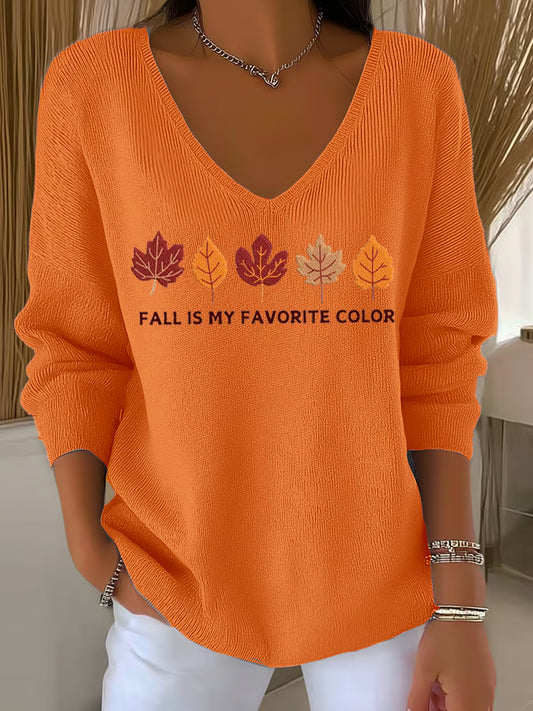 Women's Fall Is My Favorite Color Print Long Sleeve Top