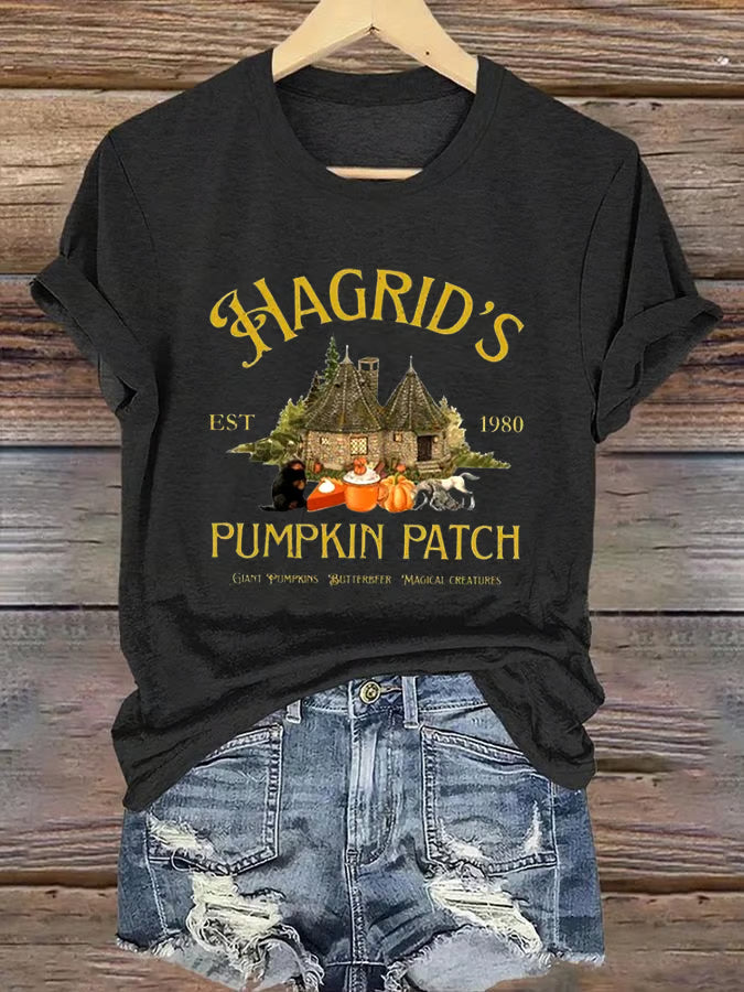 Women'S  Hagrid’s Pumpkin Patch Print Casual T-Shirt