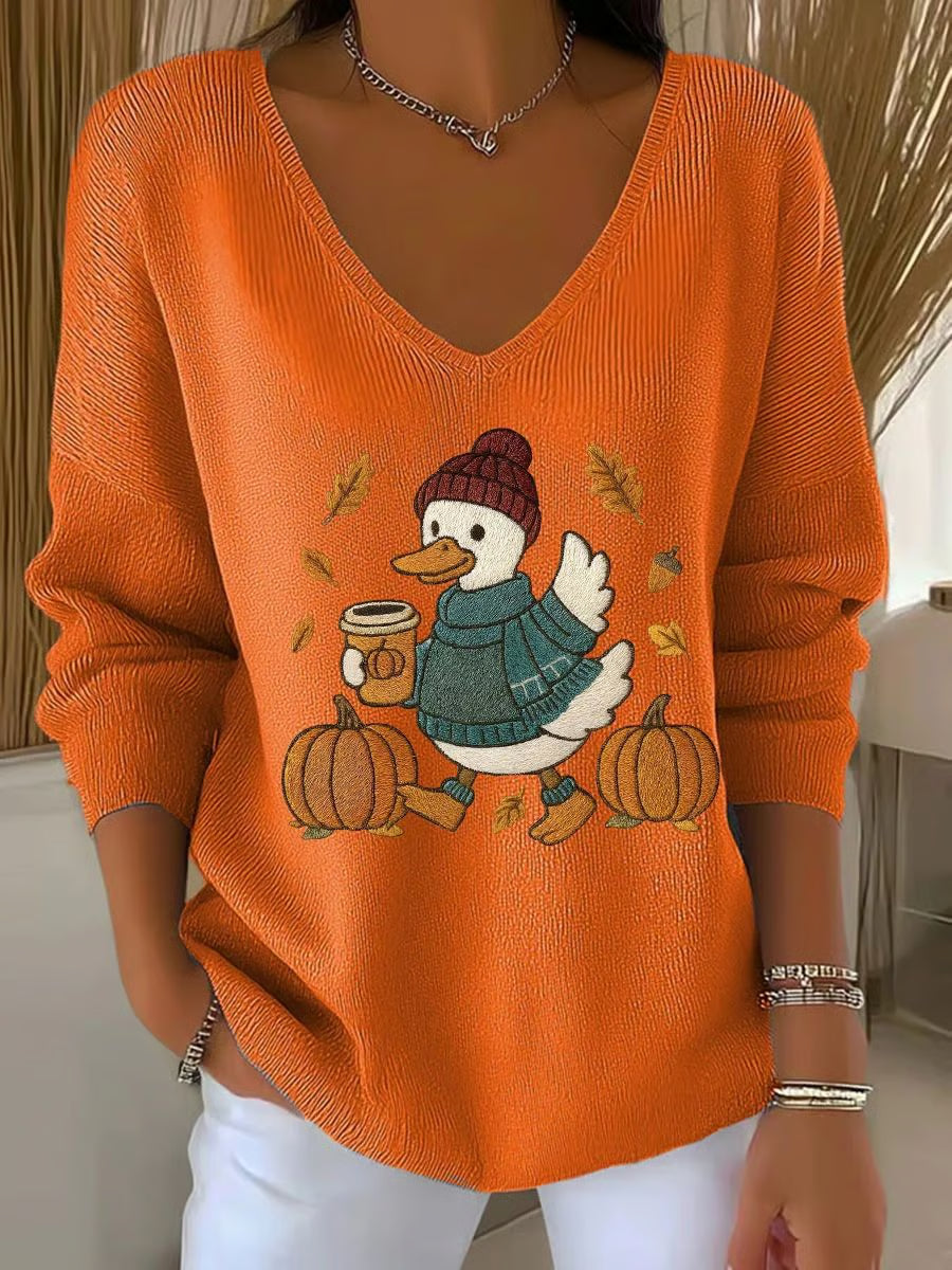 Women'S Casual Autumn Fun Goose Long Sleeve T-Shirt