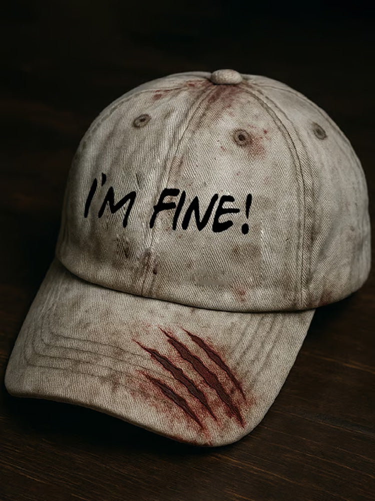 Unisex I'm Fine Bloody Print Baseball Cap