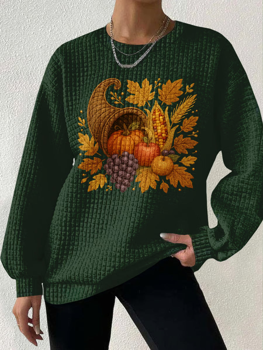 Women's Autumn Pumpkin Print Casual Top