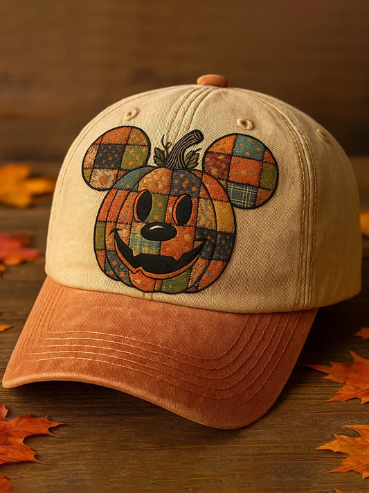 Vintage Pieced Pumpkin Art Print Hat