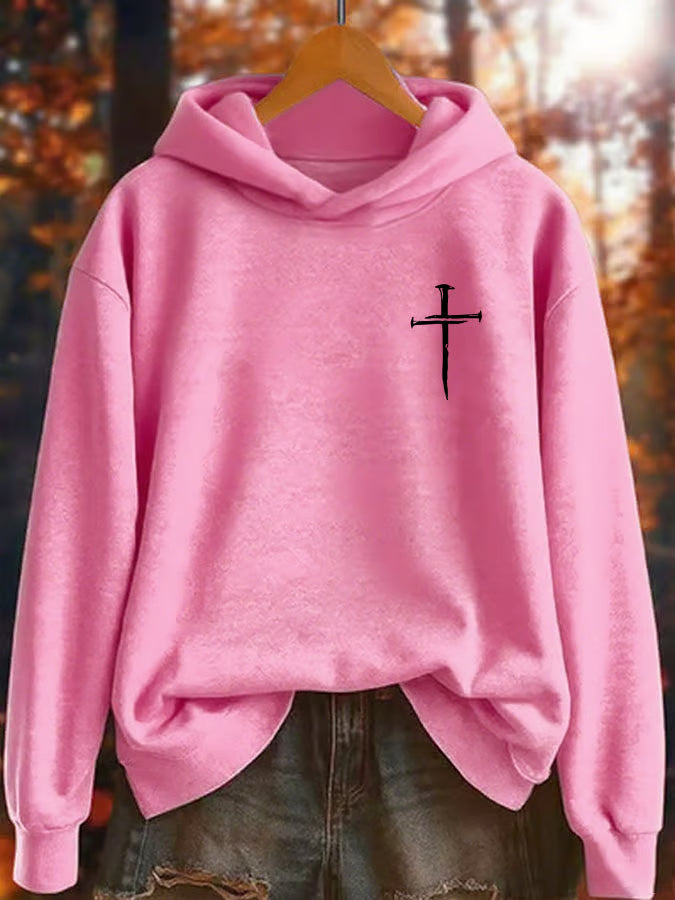 Women's Faith Cross Print Hoodie