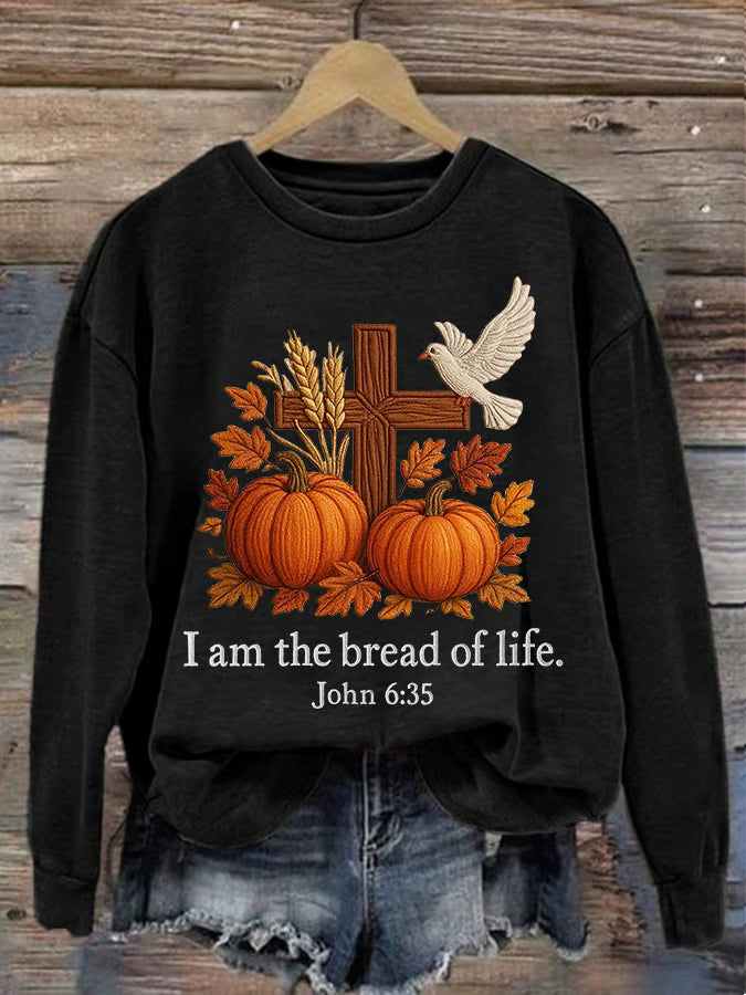 Women'S Casual Faith Print Sweatshirt