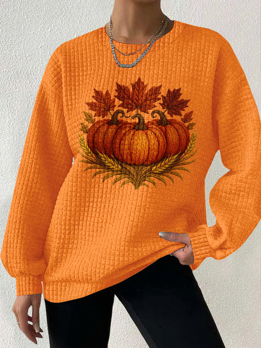 Women's Autumn Pumpkin Print Casual Top