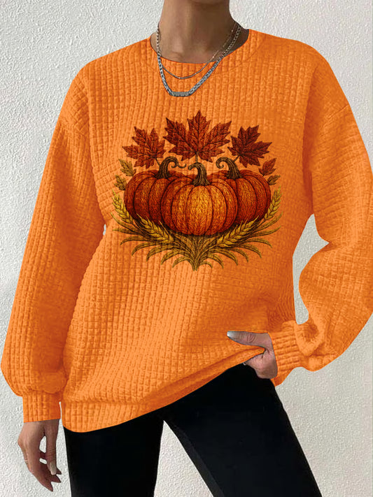 Women's Autumn Pumpkin Print Casual Top