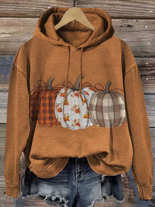 Women's Autumn Pumpkin Casual Print Sweatshirt
