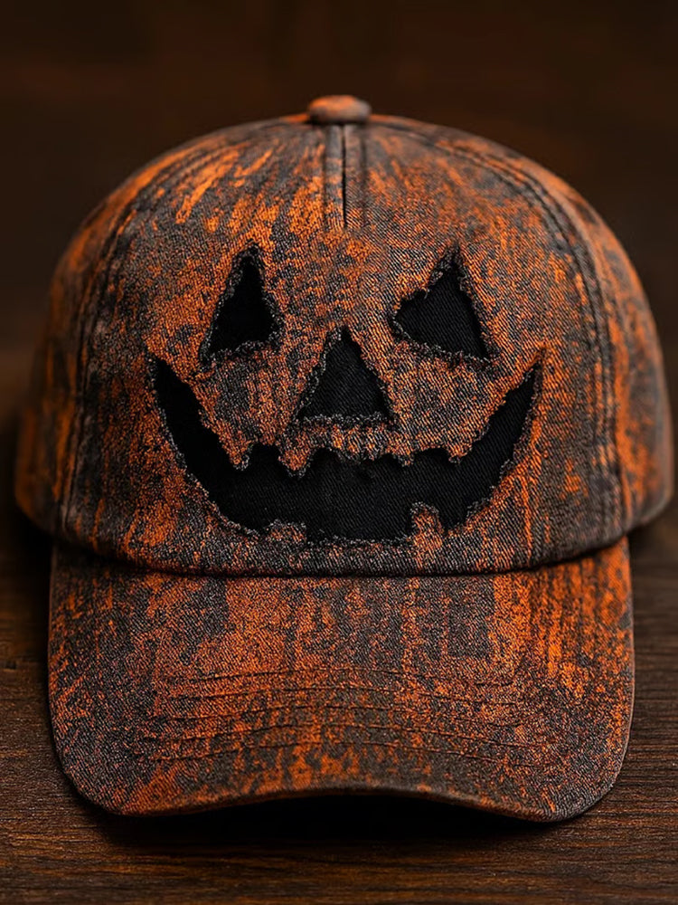 Unisex  Fall Pumpkin Devil Embroidered  Hat