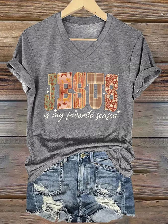 Women's Jesus Is My Favorite Season Print T-Shirt
