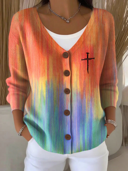 Women'S  Autumn Print Knitted Cardigan