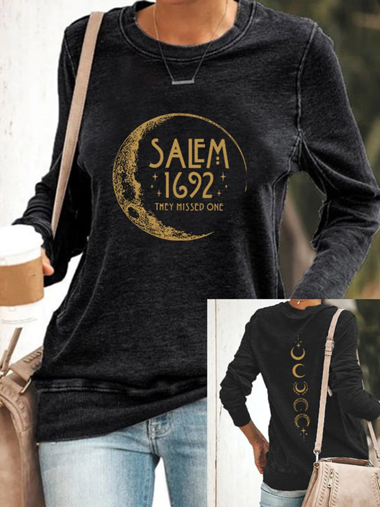 Halloween Salem 1692 They Missed One Print Casual Sweatshirt