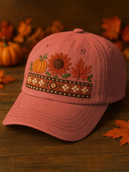 Unisex Faux Embroidery Autumn Baseball Cap