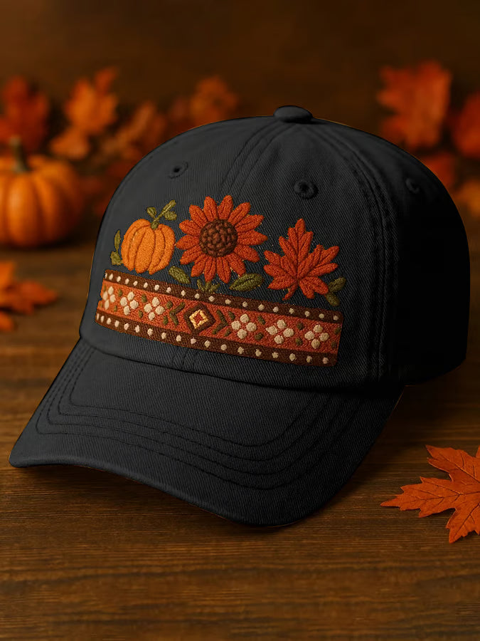 Unisex Faux Embroidery Autumn Baseball Cap